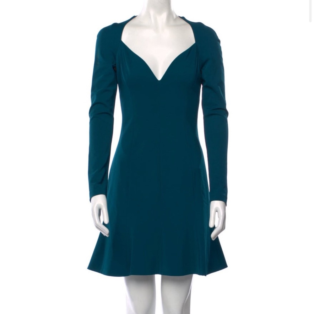 Cushnie V Neck mini Blue dress, dry cleaned, used, M/8
